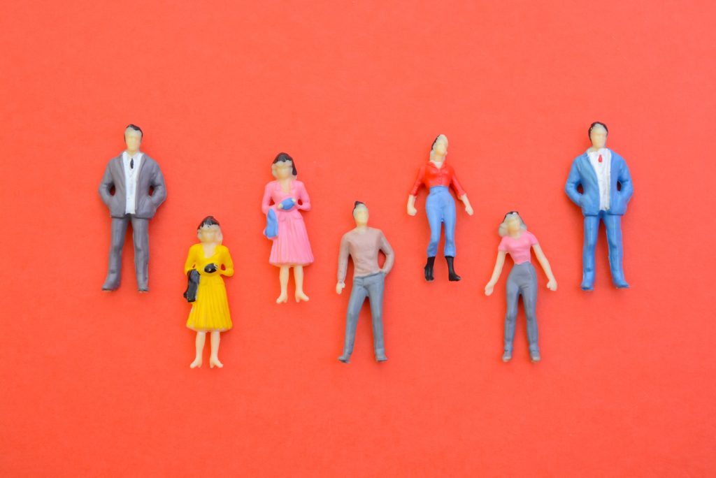 miniature business people portrayed as a diverse,unique characteristics, various skills,and talent